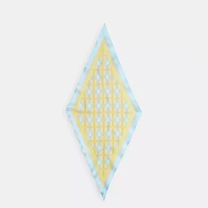 Coach NWT Blue, Yellow & Cream Striped Silk Scarf